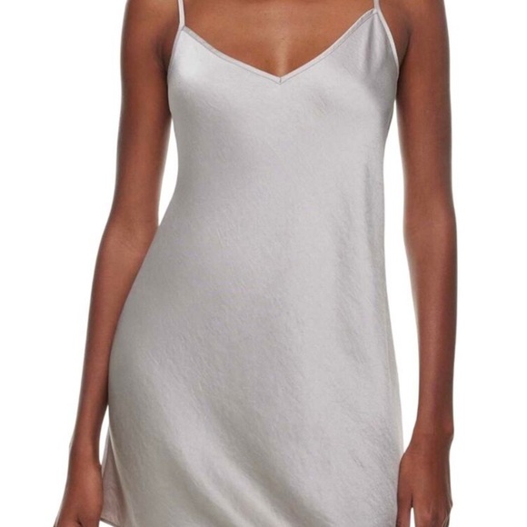 Aritzia | Wilfred Free| Only Slip Mini Dress | Frozen Gray - Picture 1 of 13